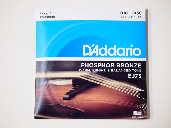 Light　神奈川県の中古楽器店　EJ73　D'Addario　ダダリオ　マンドリン弦　10-38　Mandolin　Bronze　Phosphor　パプリカミュージックストア