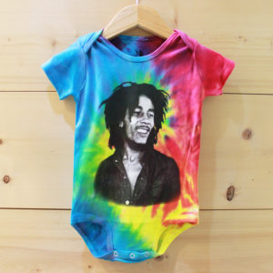 Bob Marley Smile Tie Dye ベビー ロンパース