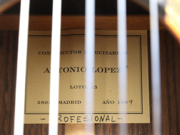 【中古】Antonio Lopez Profesional LOTO15 1999年製 クラシックギター - 画像 (11)