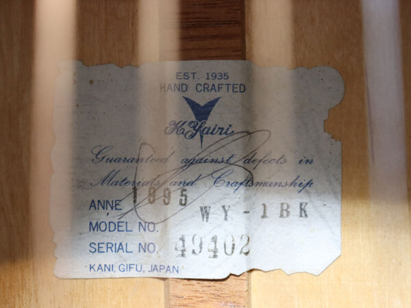 【中古】K.Yairi WY-1BK エレアコ 1995年製 Alvarezロゴ - 画像 (12)