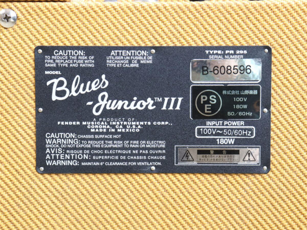 【中古】Fender Blues Junior III Tweed ギターコンボアンプ - 画像 (5)