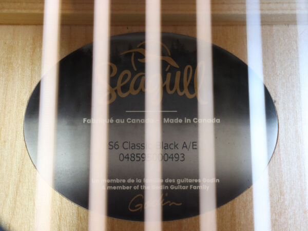 【中古】Seagull S6 Classic Black A/E エレアコ - 画像 (9)