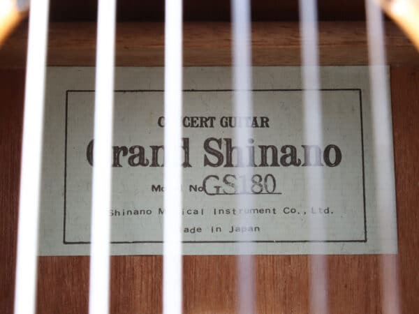 【中古】Grand Shinano GS-180 クラシックギター - 画像 (8)