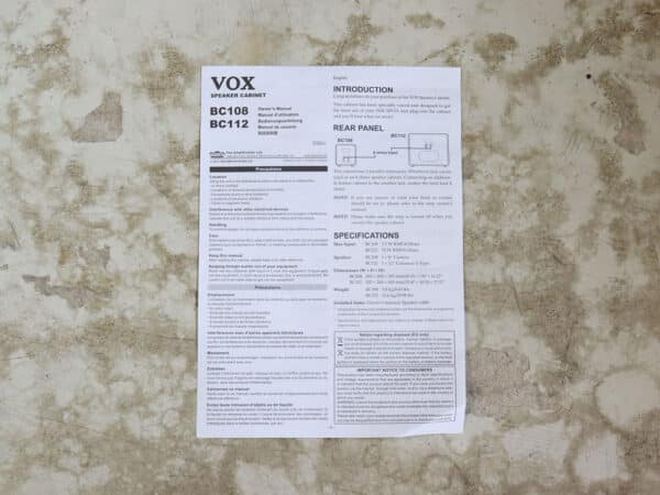 【中古・美品】VOX BC108 ギター用キャビネット - 画像 (5)