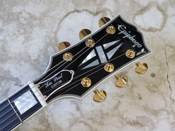 【中古・美品】Epiphone Inspired by Gibson Custom Les Paul Custom Alpine White 2024年製 - 画像 (5)
