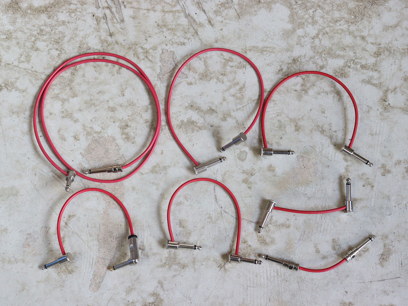 【中古】George L's 225 ソルダーレスシールド 赤 パッチとり混ぜ7本