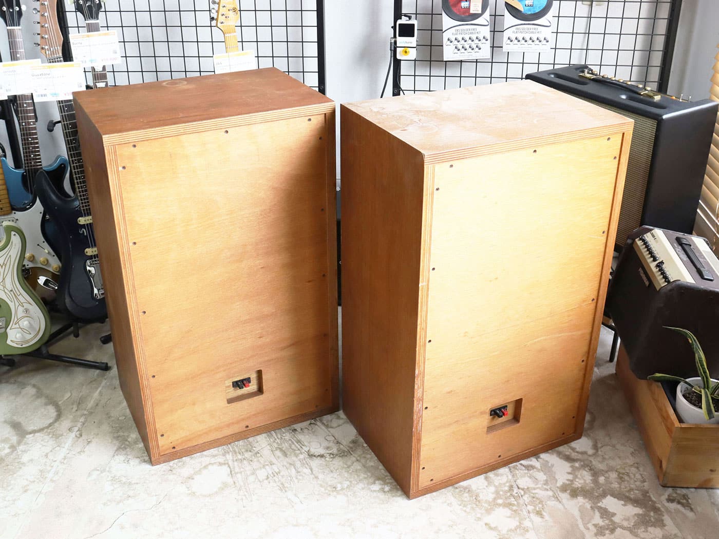 【中古】ハンドメイドオーディオスピーカー 桜の木使用 (幅50 奥行き40 高さ90 cm) - 画像 (3)