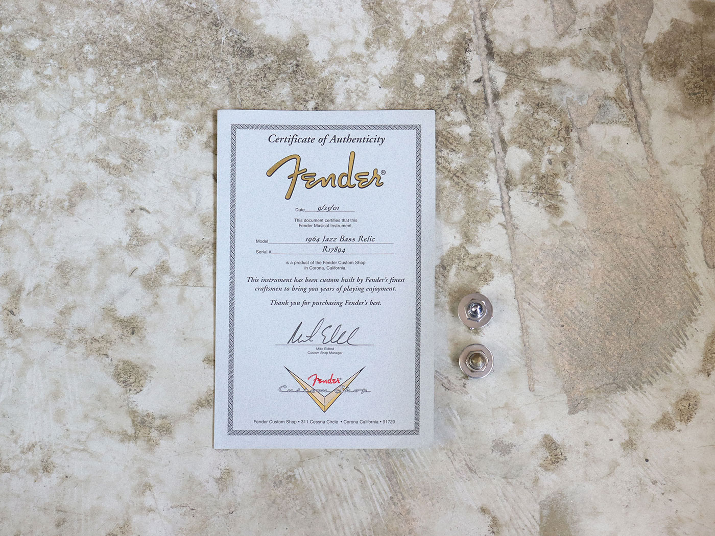 【中古】Fender Custom Shop 64J-BASS RELIC OWT 2001年製 - 画像 (7)