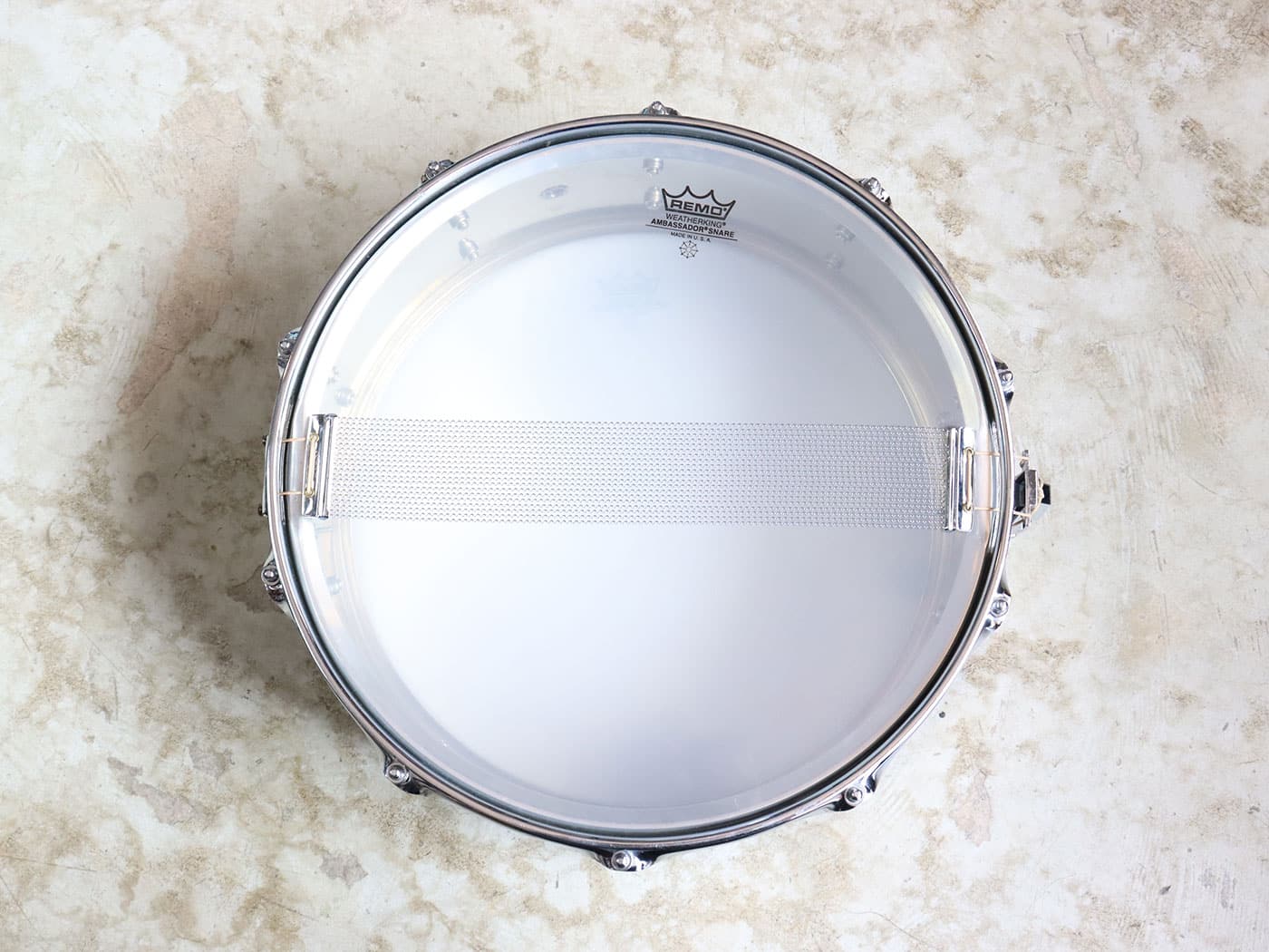 【中古】メーカー不明 スネアドラム 14x5 LUDWIG製ストレイナー付き - 画像 (4)