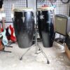 【中古】Pearl 12インチコンガ メーカー不明14インチコンガ ペア スタンド付き