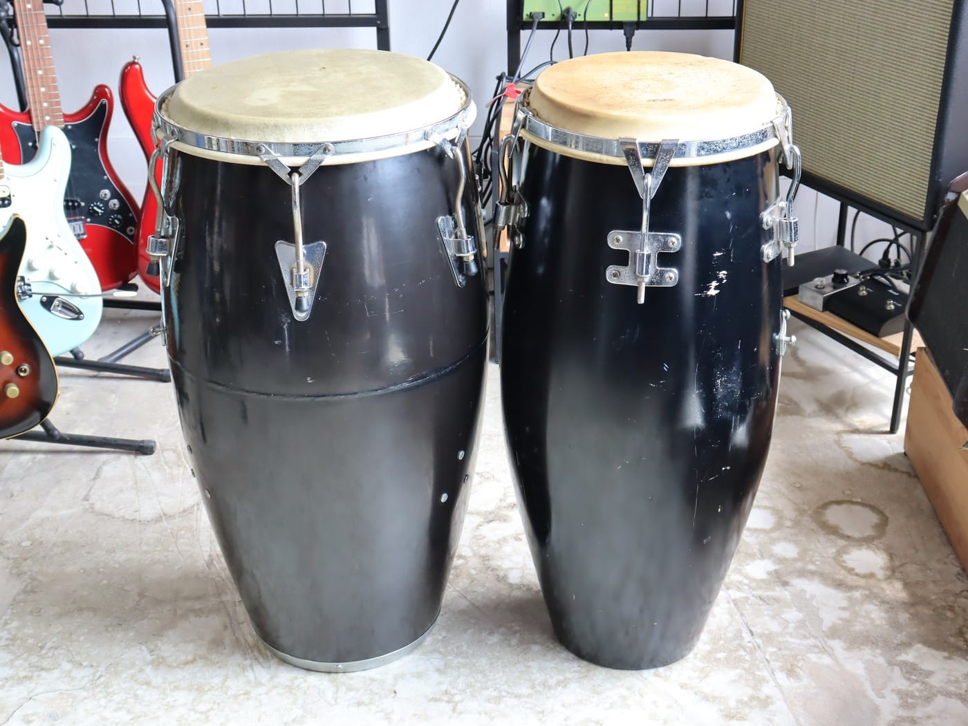 【中古】Pearl 12インチコンガ メーカー不明14インチコンガ ペア スタンド付き - 画像 (3)