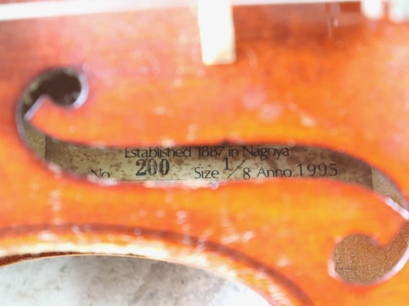【中古・現状渡し】Suzuki Violin No.200 1/8サイズ 1995年製 - 画像 (7)