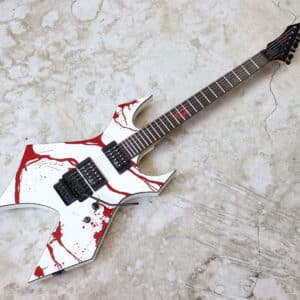 【中古】B.C.Rich JJSW2 Joey Jordison Warlock II White w/ Blood Splatter