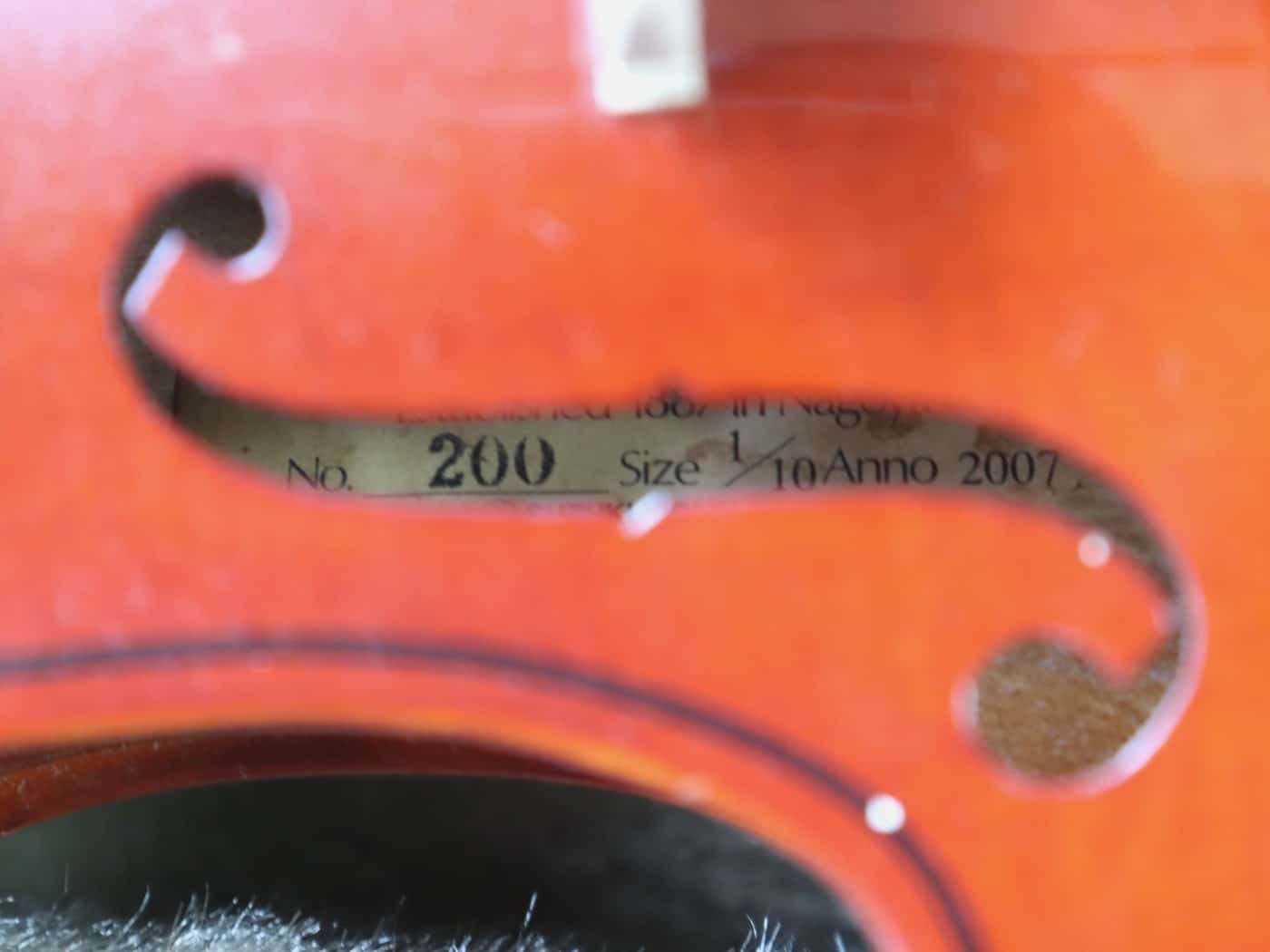 【中古・現状渡し】Suzuki Violin NO.200 1/10 2007年製 - 画像 (3)