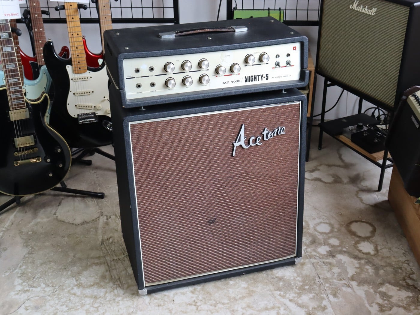 【中古・現状渡し】ACE TONE Mighty-5 ギターアンプ キャビネットセット