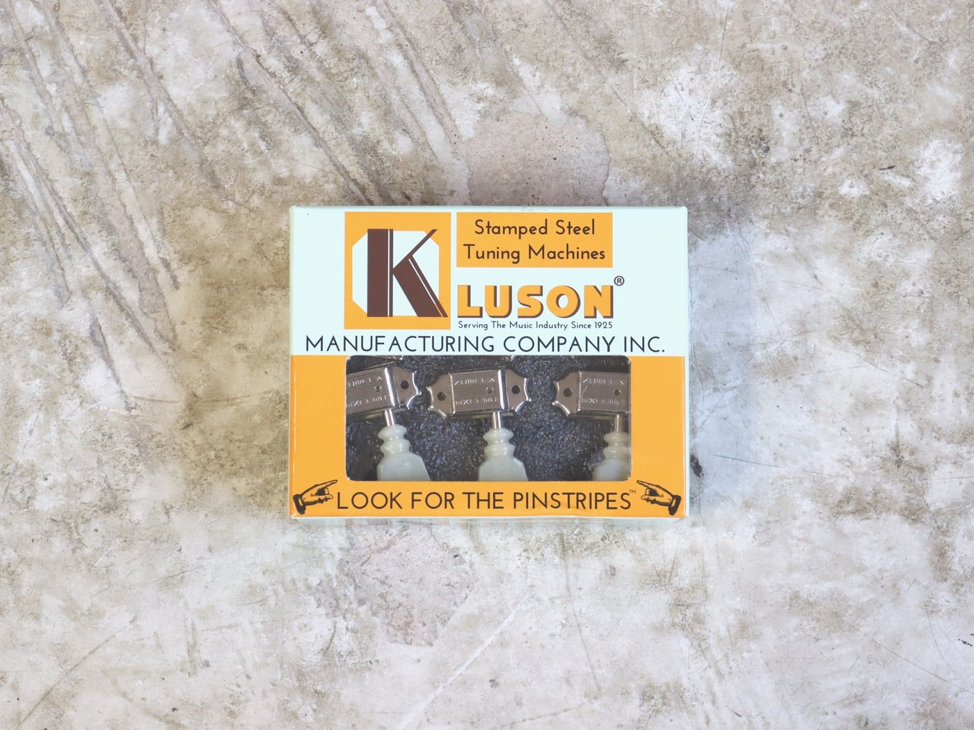 【中古・美品】Kluson 3+3 PEARL DBL RING DBL LINE-NICKEL ギターぺグ