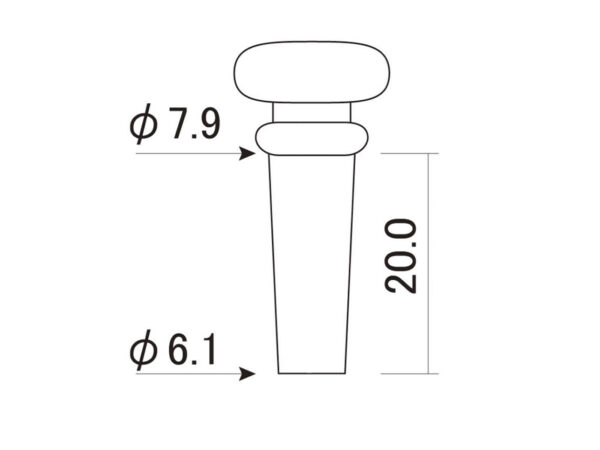 SCUD F-0015 アコースティックギター用エンドピン ブラック プラスチック - 画像 (2)
