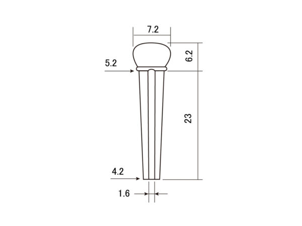 SCUD F-3621 アコギ用ブリッジピン 牛骨 点入り 6本セット - 画像 (2)