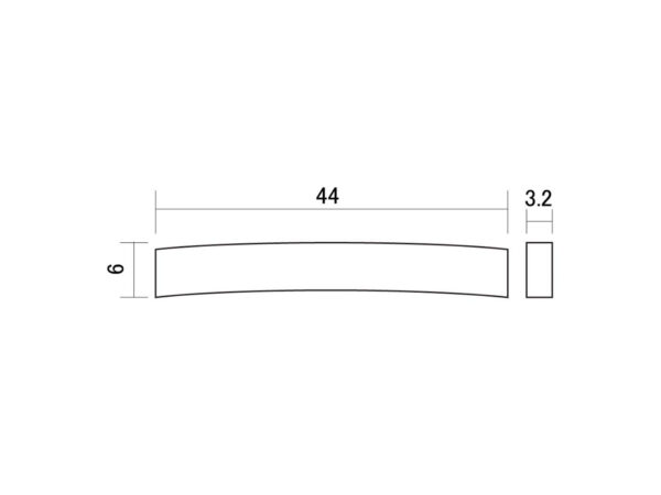 SCUD BN-9 ボーンナット 44x6x3.2mm STタイプ上下カーブ - 画像 (2)