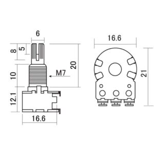 Alternative view of SCUD VR-126W250 バランサーポッド 250KΩ ミリサイズ