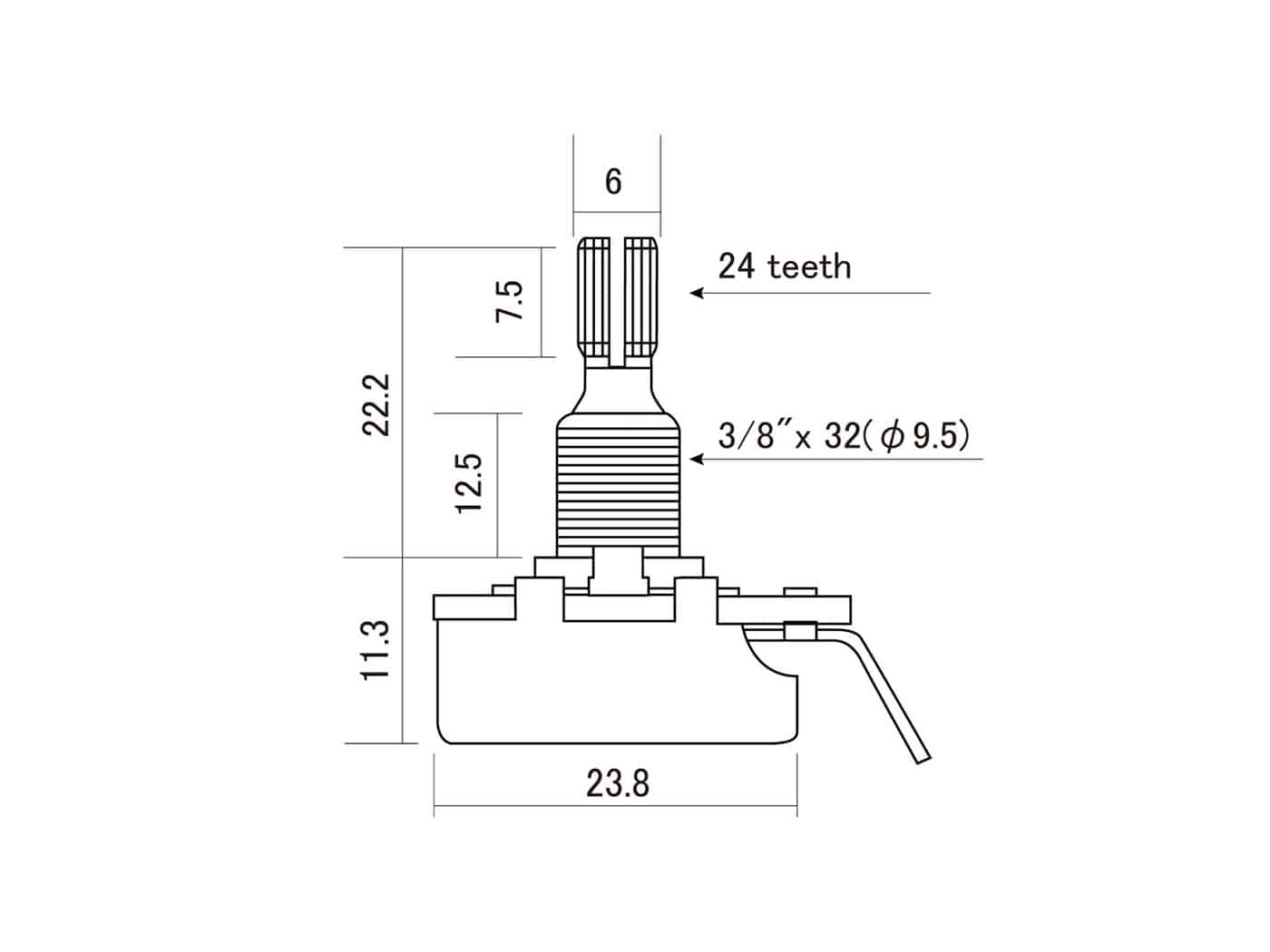 SCUD CTS-B250 CTS製ポット 250kΩ Bカーブ - 画像 (2)