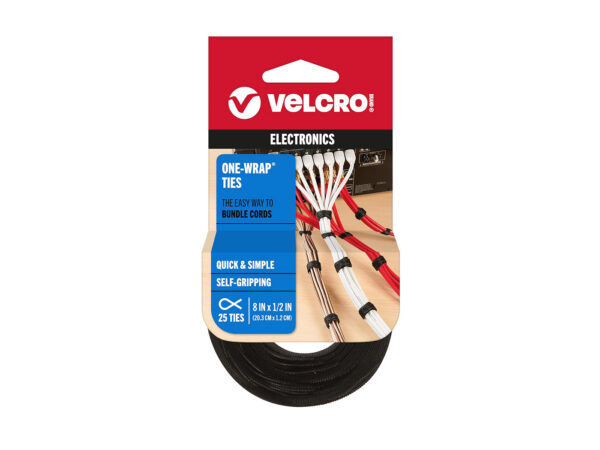 VELCRO ジザイ結束ベルト薄型 20cm✕25本(黒) 90927